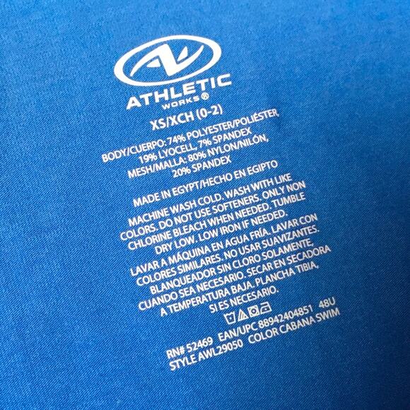 Athletic Works Tank Top Blue Sleeveless Racerback Mesh Back Activewear Womens XS - Picture 3 of 6